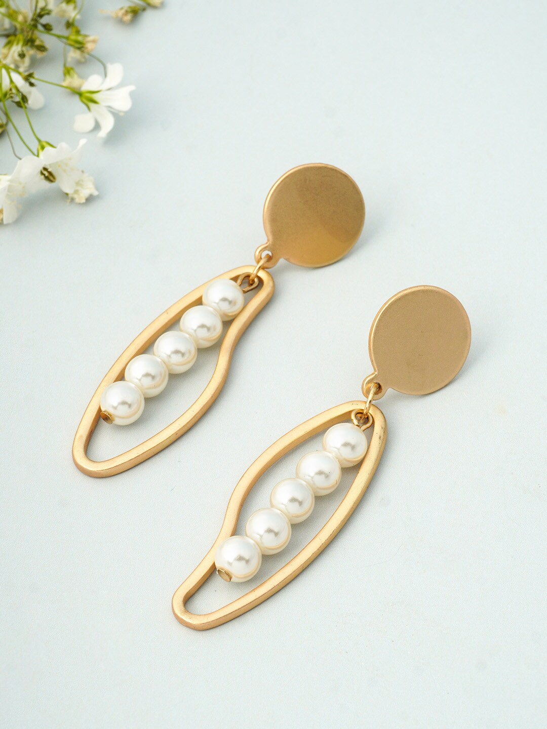 

Ferosh Gold-Toned Geometric Drop Earrings