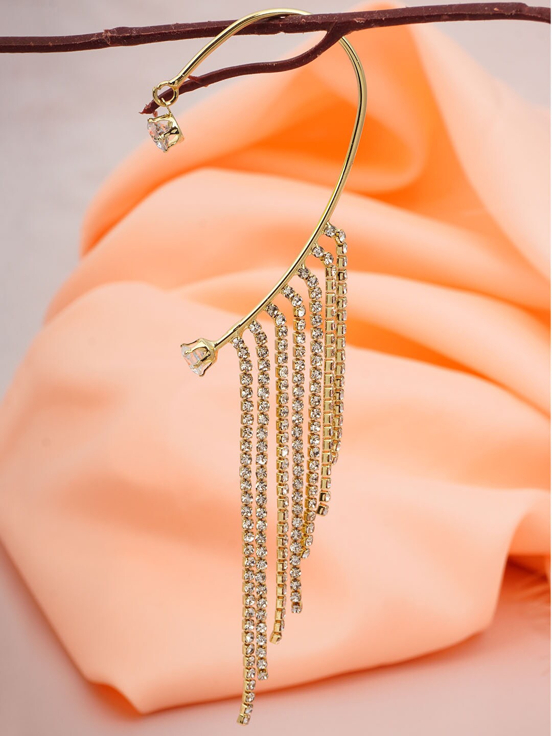 

Ferosh Gold-Toned Classic Artificial Stones Ear Cuff Earrings