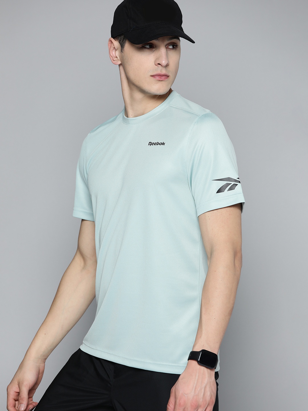 

Reebok Men Brand Logo Printed Speedwick Training T-shirt, Blue