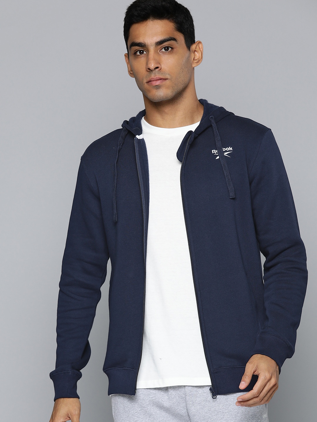 

Reebok Front Open Hooded Sweatshirt, Navy blue