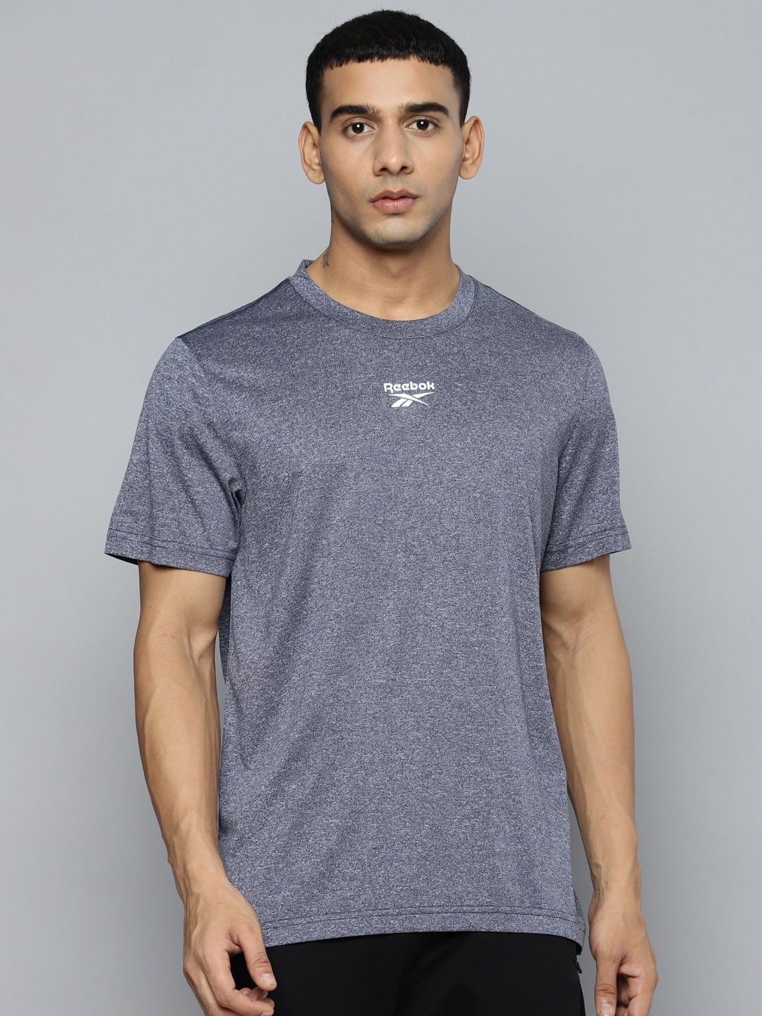 

Reebok Men Grey Solid Training Speedwick T-shirt