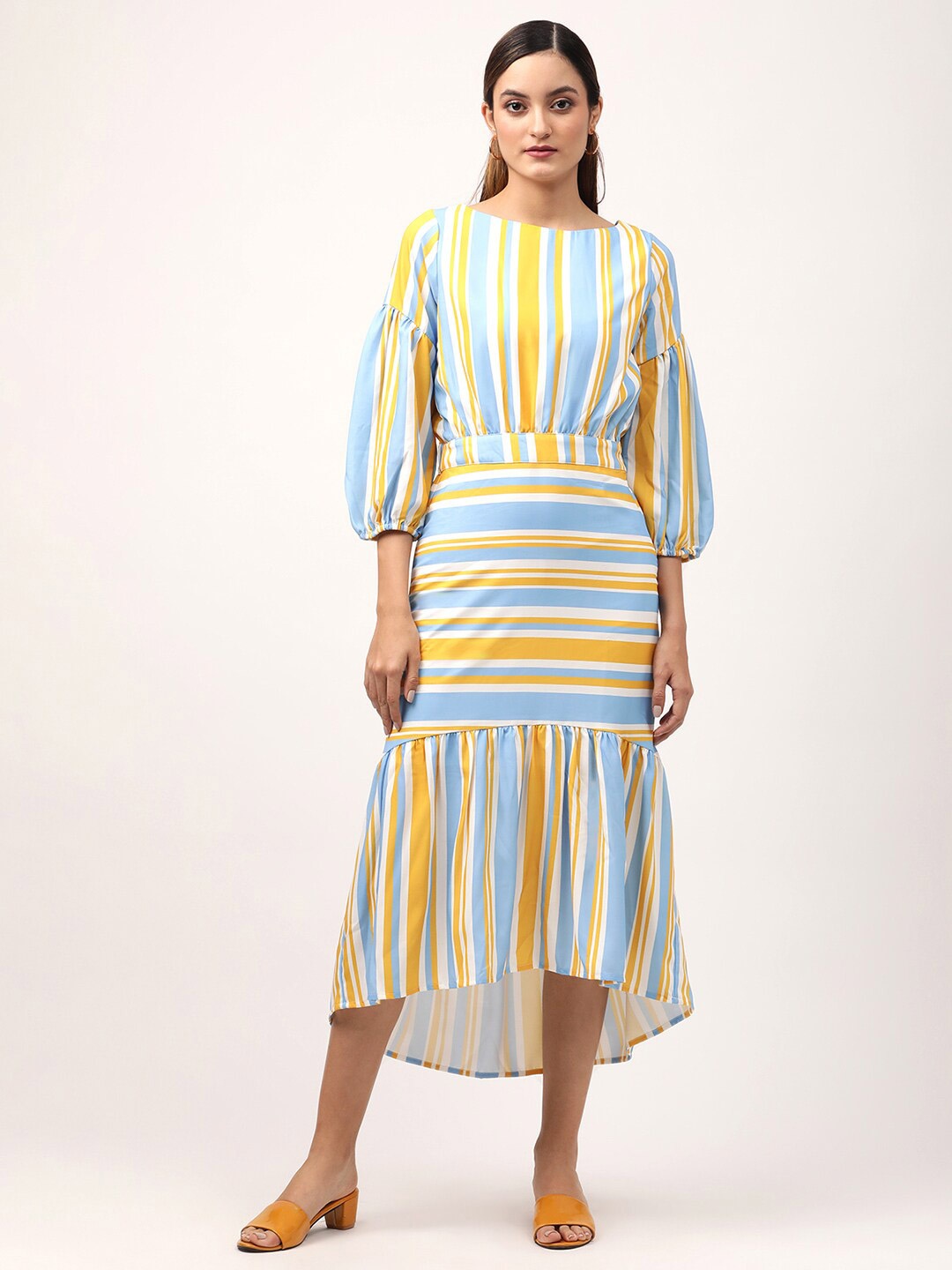 

CENTRESTAGE Women Multicolor Striped Sheath Dress, Multi