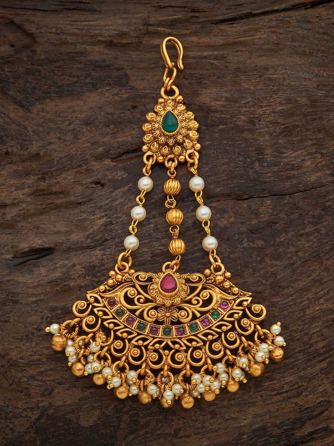 

Kushal's Fashion Jewellery Women Red & Green Embellished Hair Accessory Set