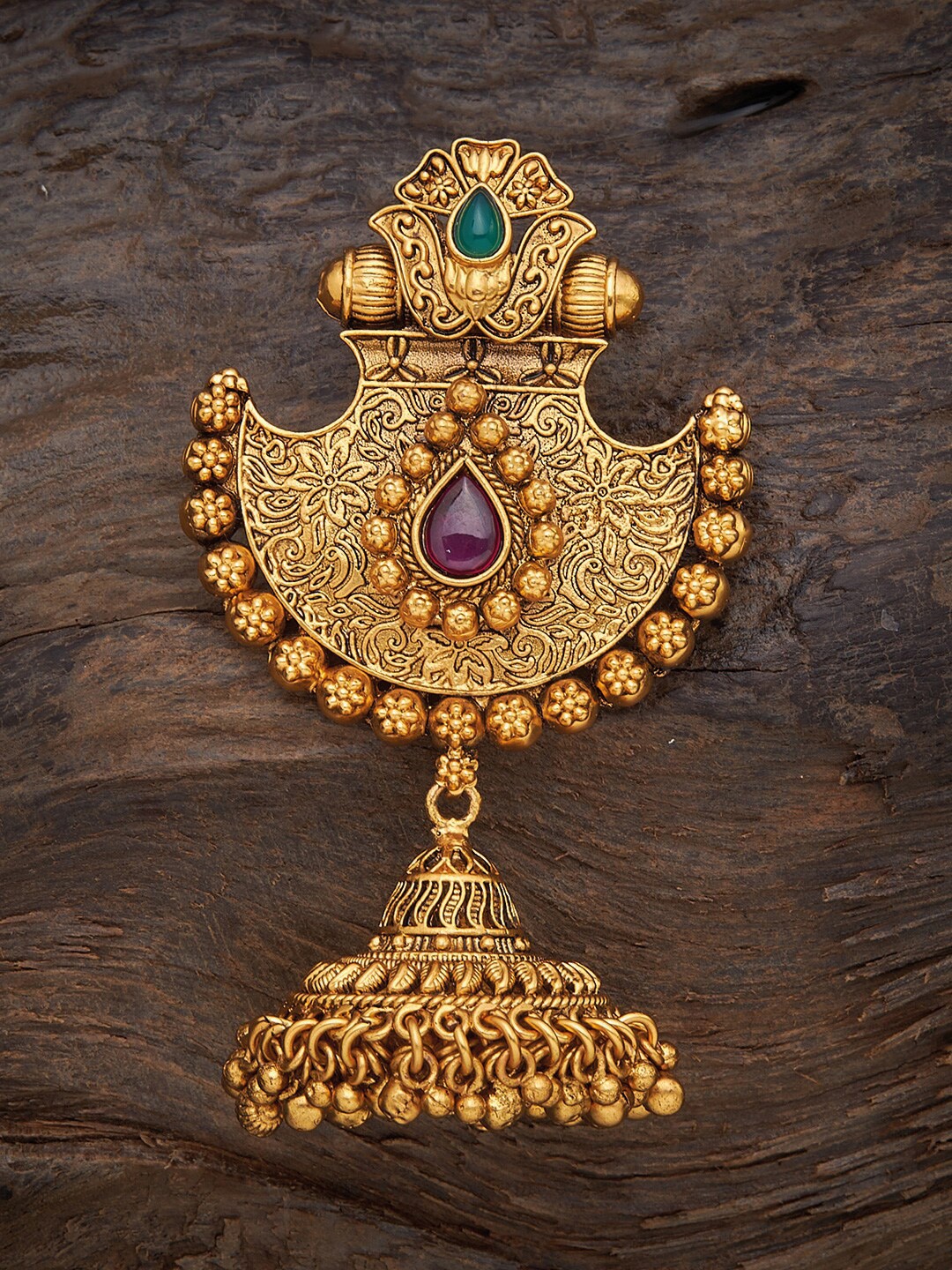 

Kushal's Fashion Jewellery Women Red & Gold-Toned Embellished Hair Accessory Set