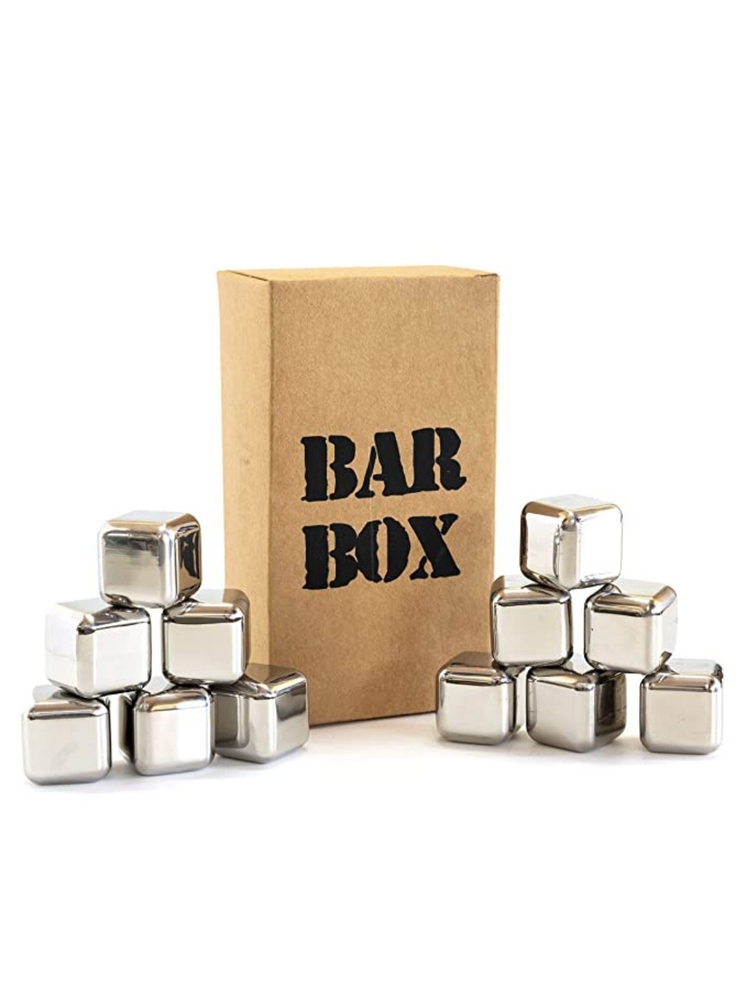 BAR BOX Silver-Toned Whiskey Cubes