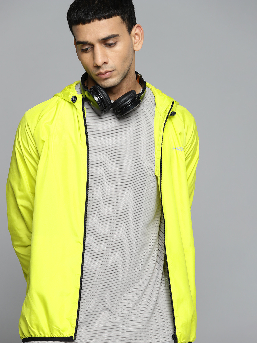 

HRX by Hrithik Roshan Men Fluorescent Green Solid Running Rapid Dry Sporty Jacket