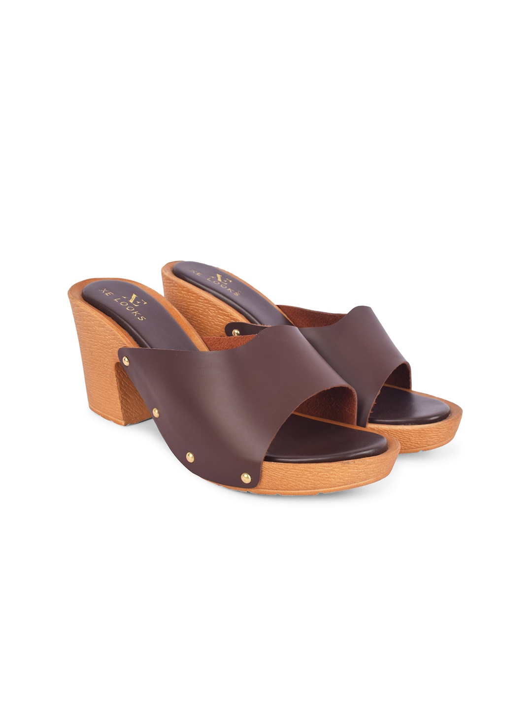 

XE Looks Brown Solid Block Heels
