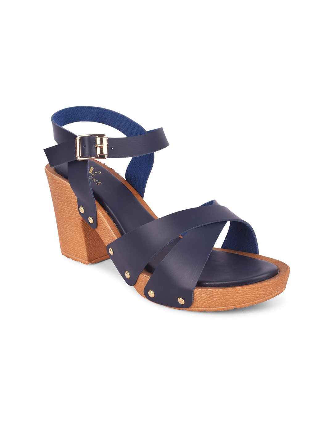 

XE Looks Navy Blue Colourblocked Block Sandals