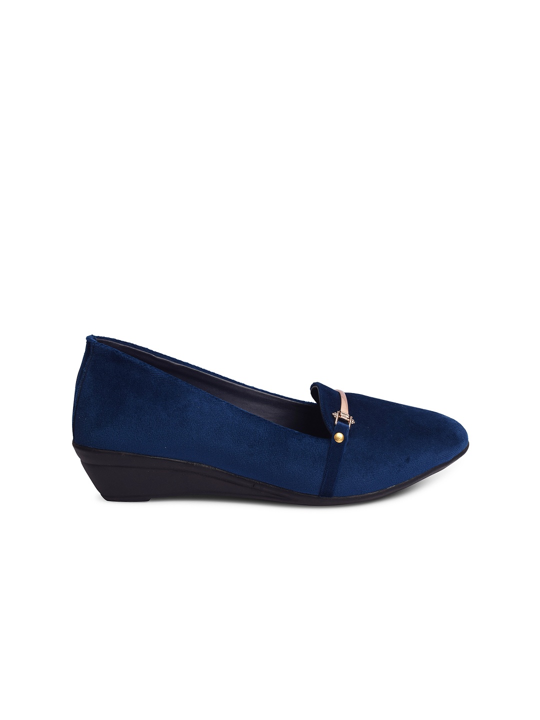 

XE Looks Navy Blue Solid Wedge Pumps