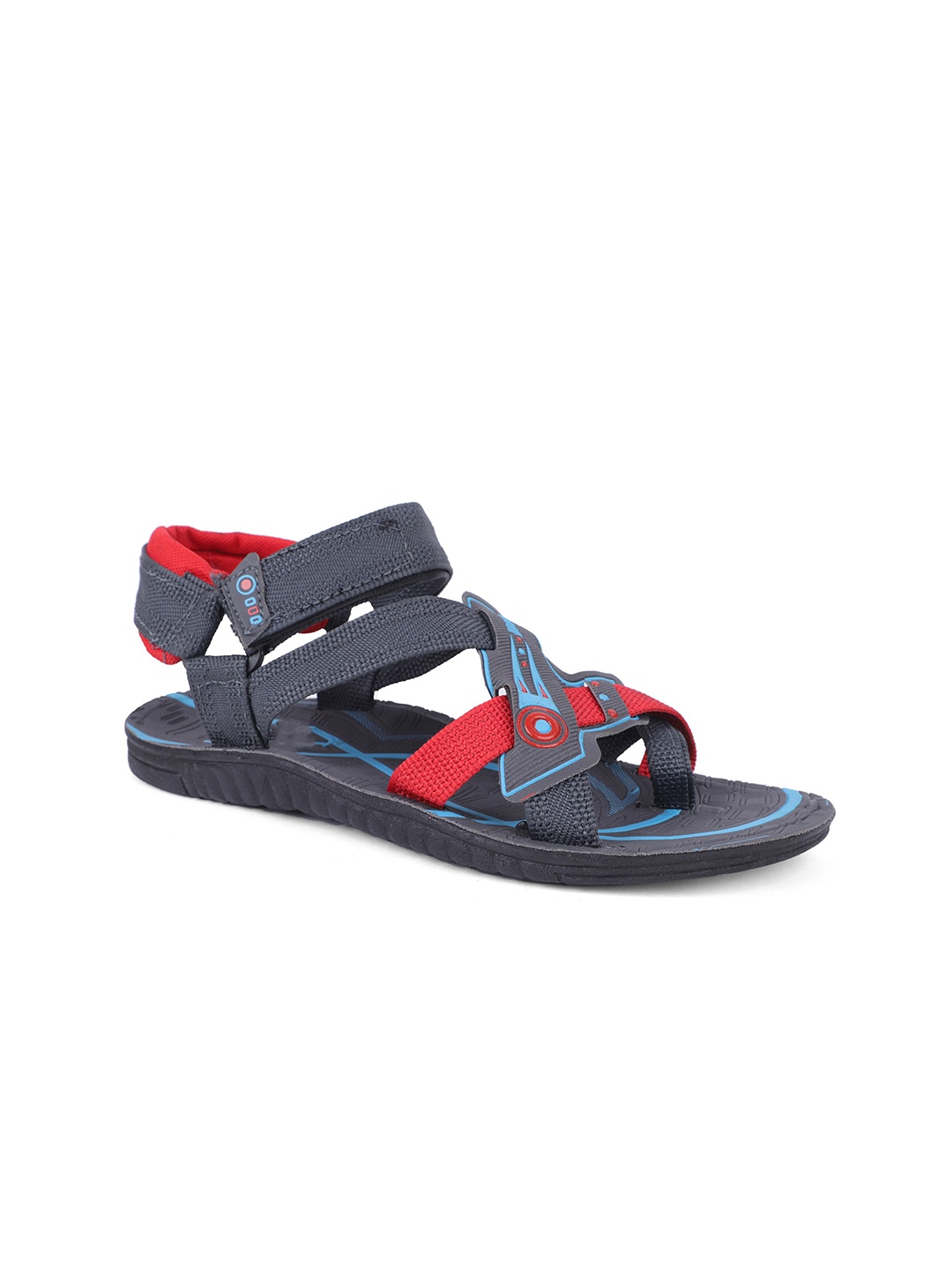 

FABBMATE Men Grey & Red Comfort Sandals