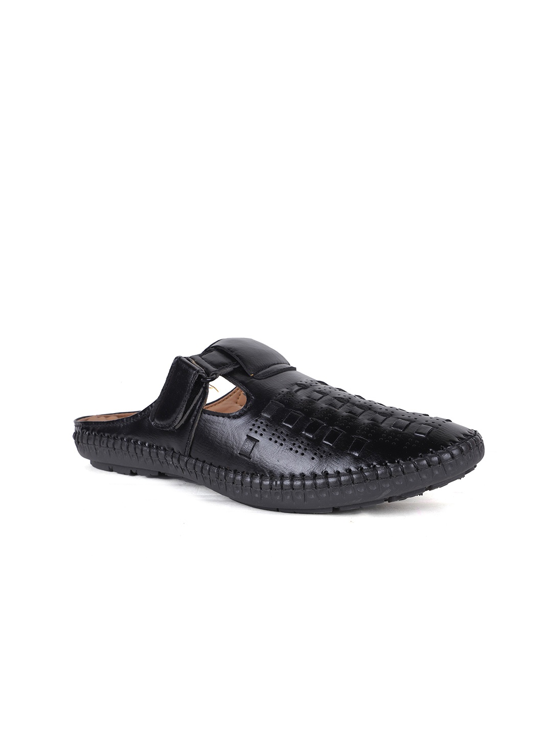 

FABBMATE Men Black Shoe-Style Sandals
