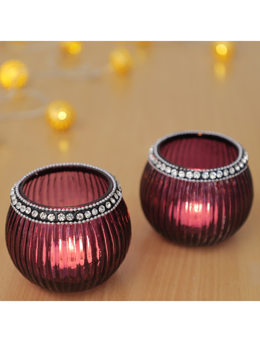 

HomeTown Unisex Violet Candle Holders