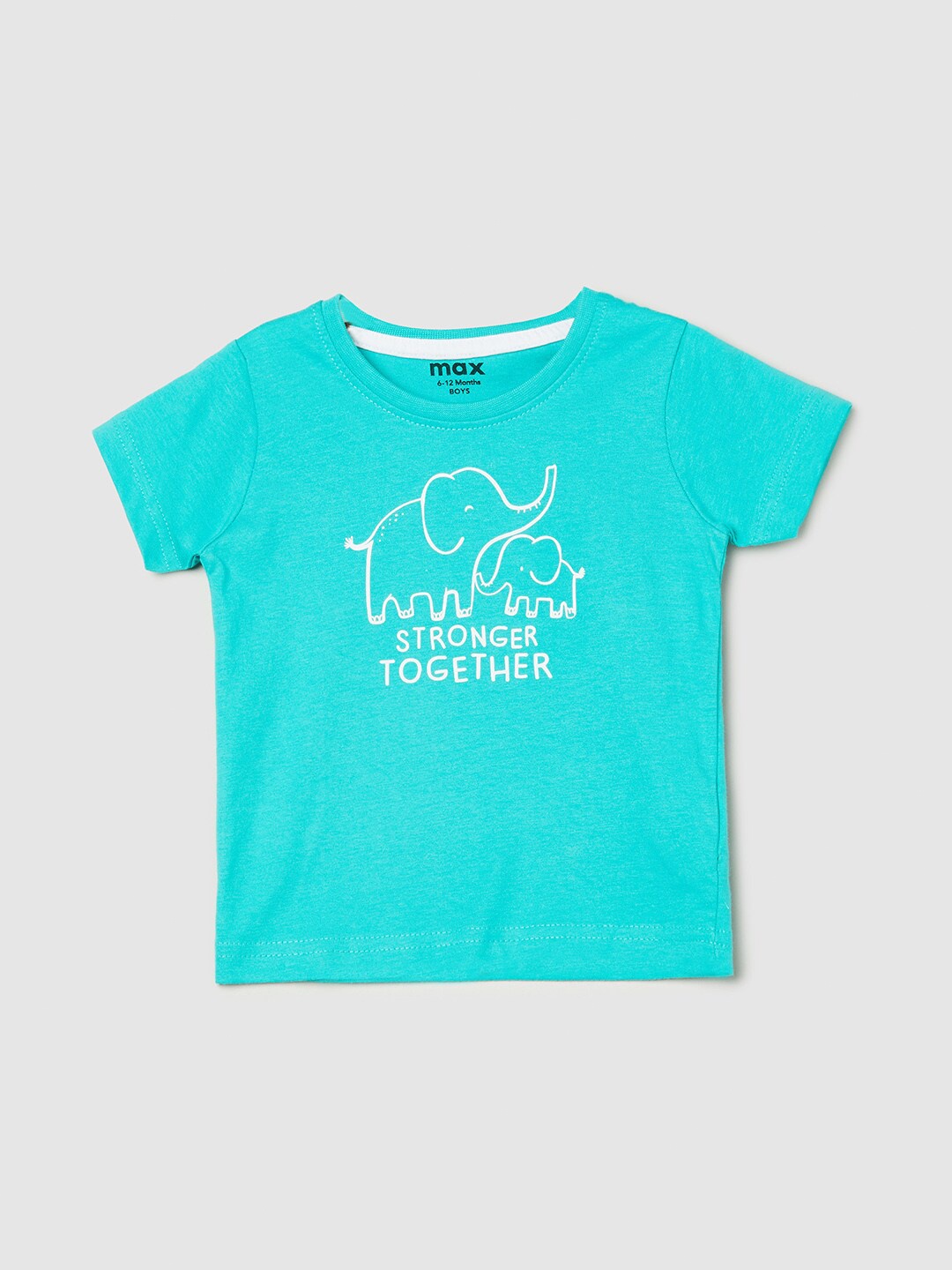 

max Boys Blue Typography Printed Pure Cotton T-shirt