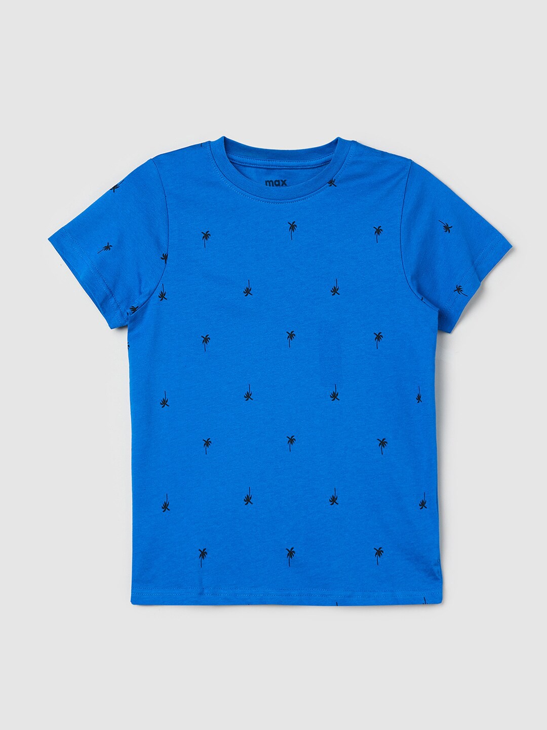 

max Kids Boys Blue Printed Pure Cotton T-shirt