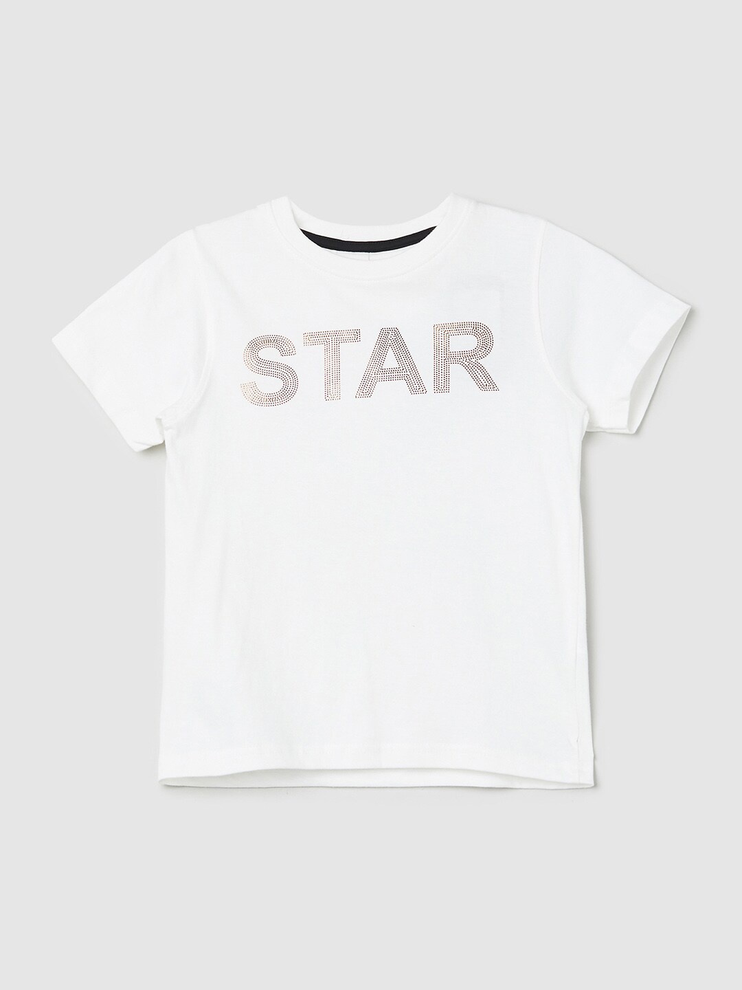 

max Kids Boys White Typography Printed Pure Cotton T-shirt