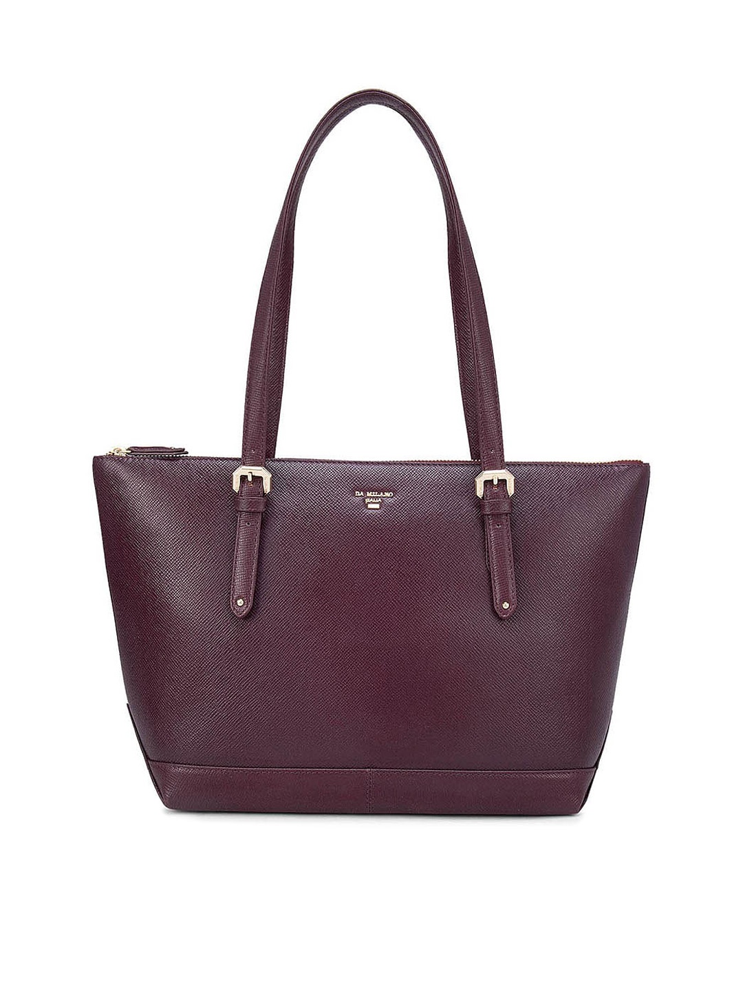 

Da Milano Burgundy Leather Structured Shoulder Bag