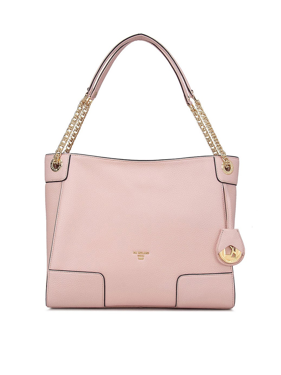 

Da Milano Pink Leather Bucket Hobo Bag