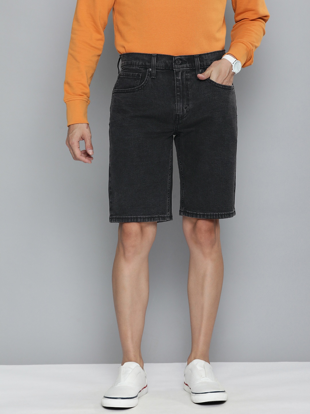 

Levis Men Black Denim Shorts