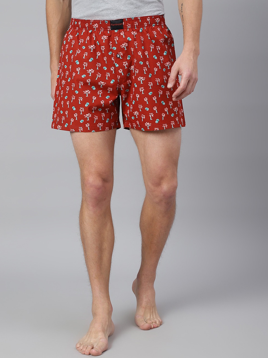 

FLAMBOYANT Men Red Printed Cotton Boxers