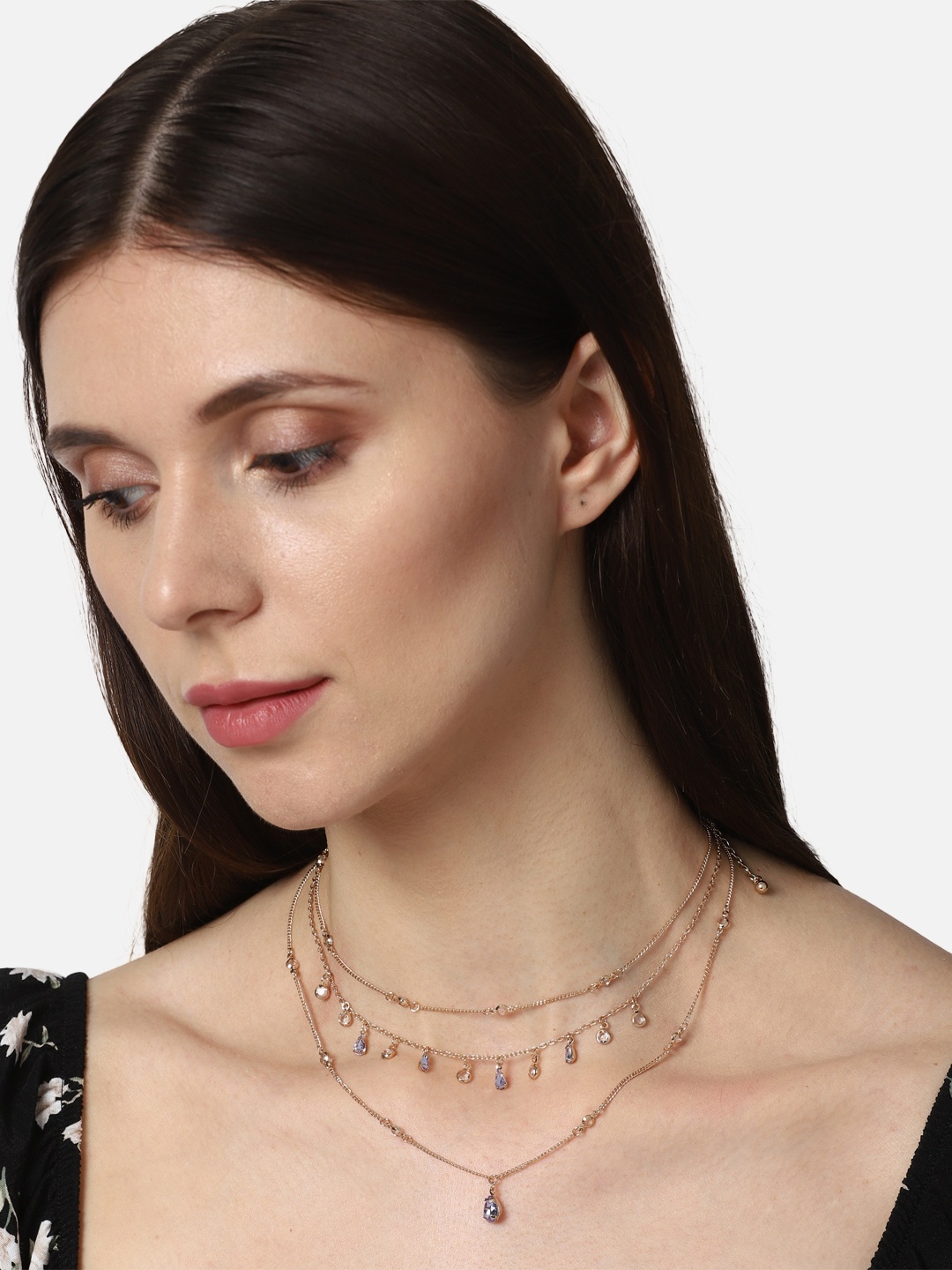 

FOREVER 21 Pack of 3 Gold-Toned & White Necklace