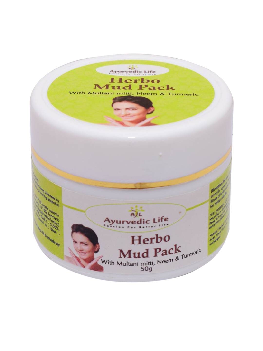 

Ayurvedic Life Herbo Mud Pack with Multani Mitti Neem & Turmeric - 50 g, Green