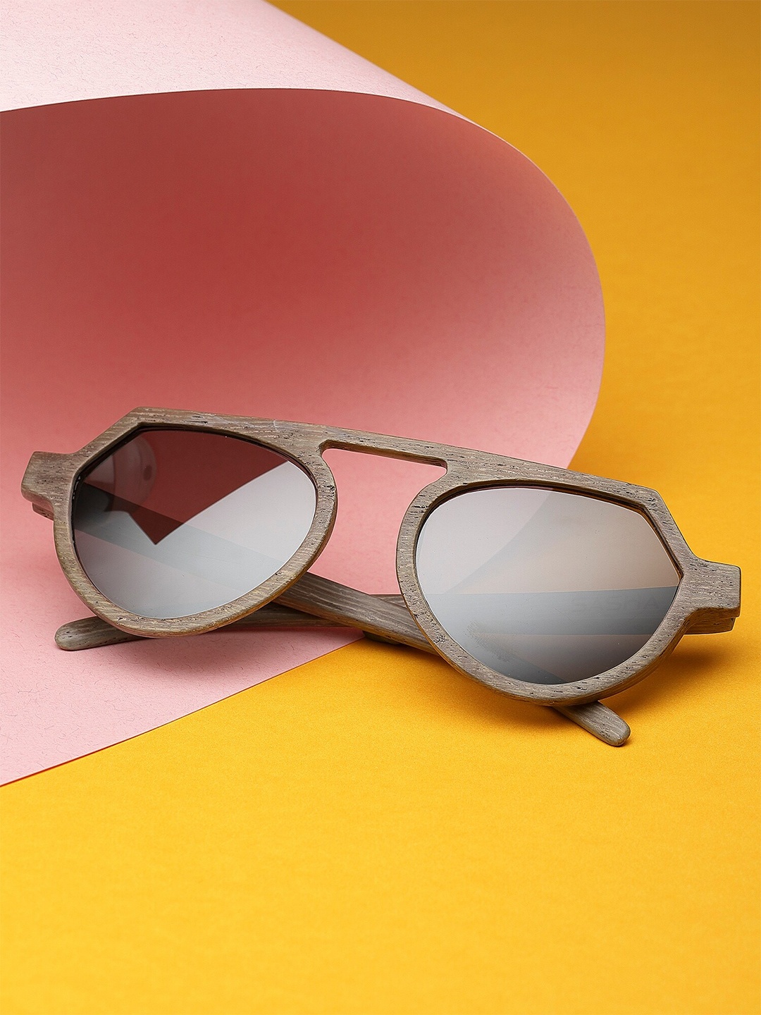 

SASHA Unisex Grey Round Sunglasses SG-115-Dist. Grey & Silver Reflector Lens