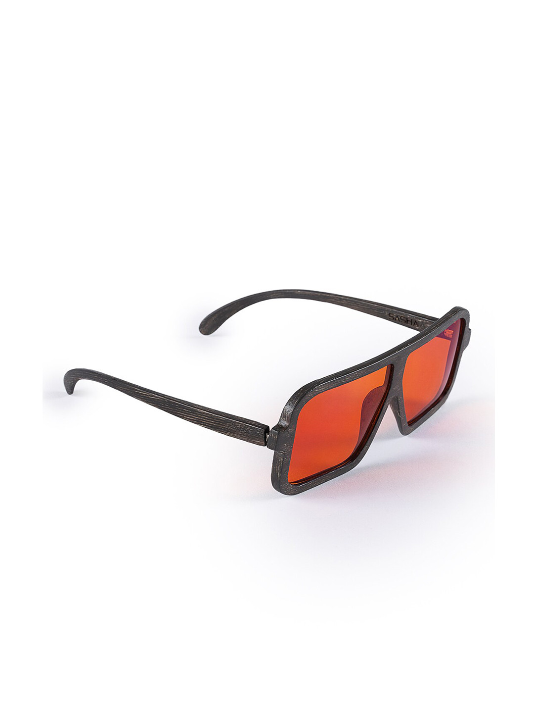 

SASHA Unisex Orange Lens & Brown Square Sunglasses with Polarised and UV Protected Lens
