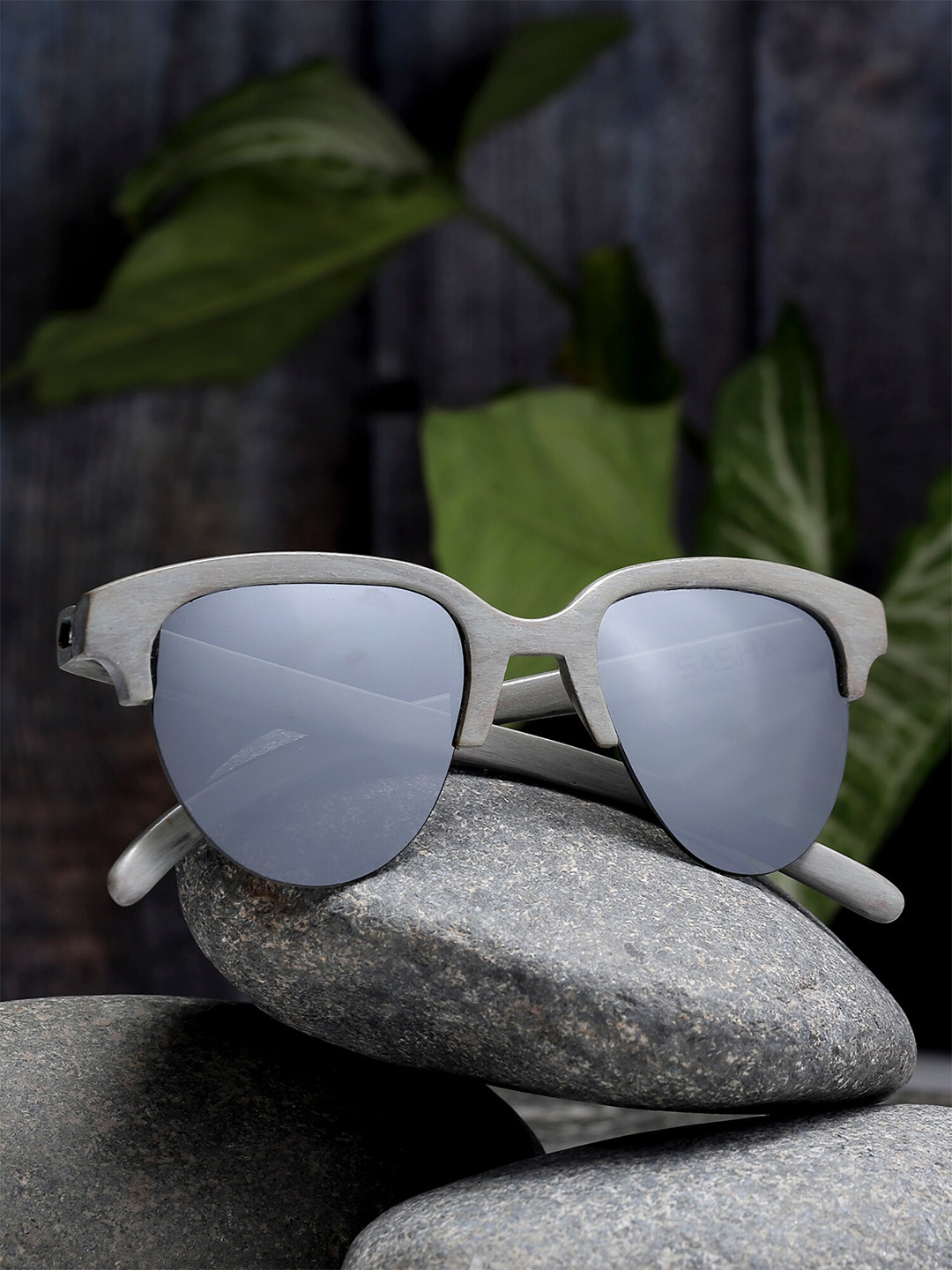 

SASHA Unisex Oval Sunglasses SG-800-Grey Slate & Silver Reflector Lens