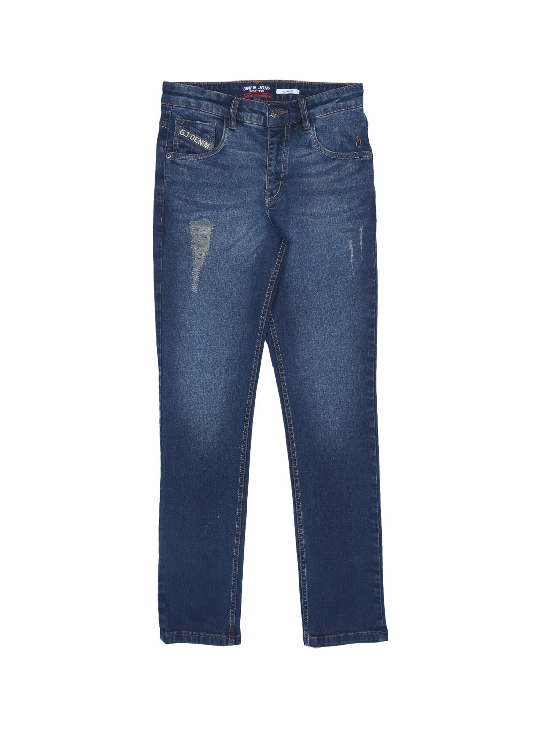 

Gini and Jony Boys Blue Low Distress Light Fade Jeans