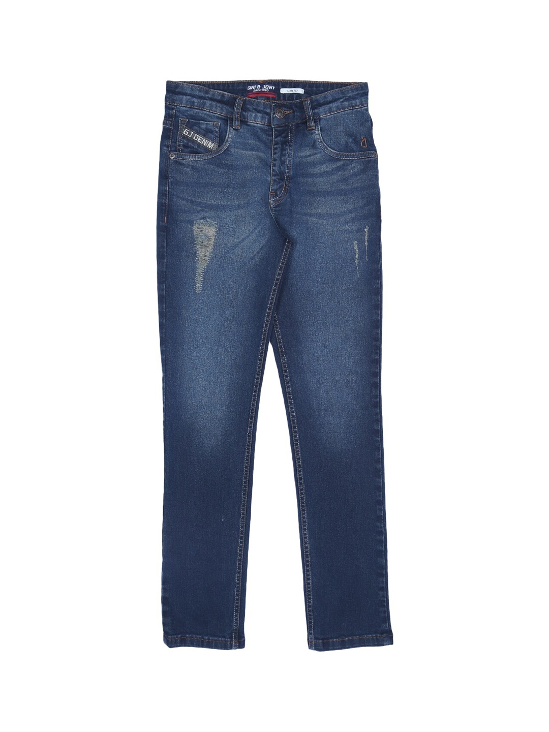 

Gini and Jony Boys Blue Low Distress Light Fade Jeans