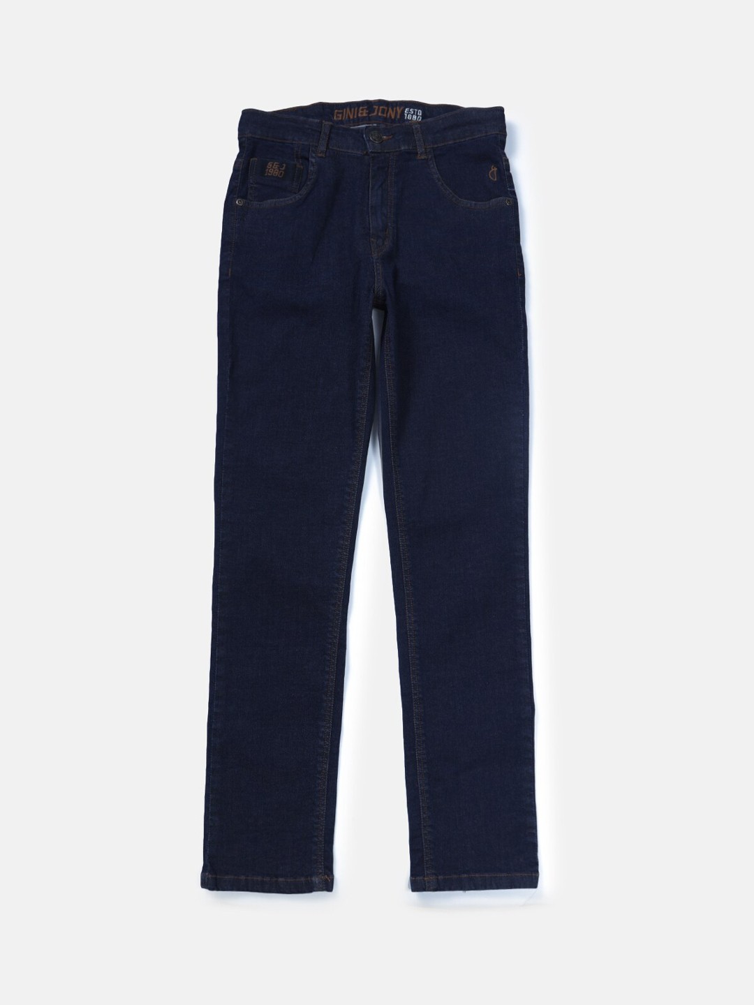 

Gini and Jony Boys Navy Blue Straight Fit Jeans
