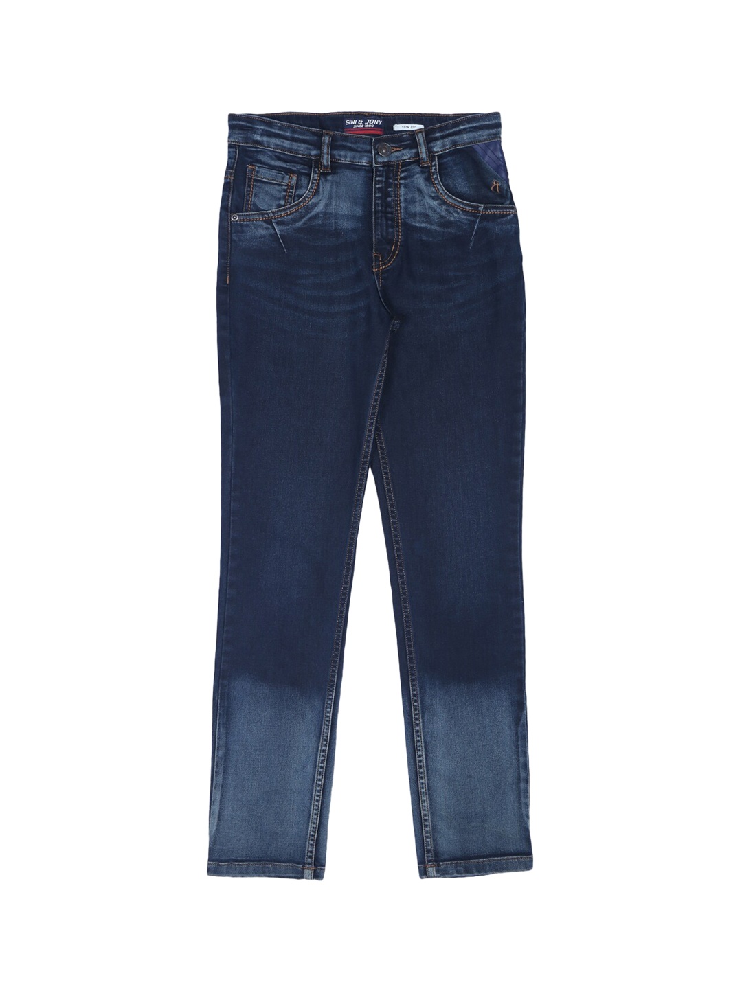 

Gini and Jony Boys Blue Regular Fit Mid-Rise Light Faded Jeans