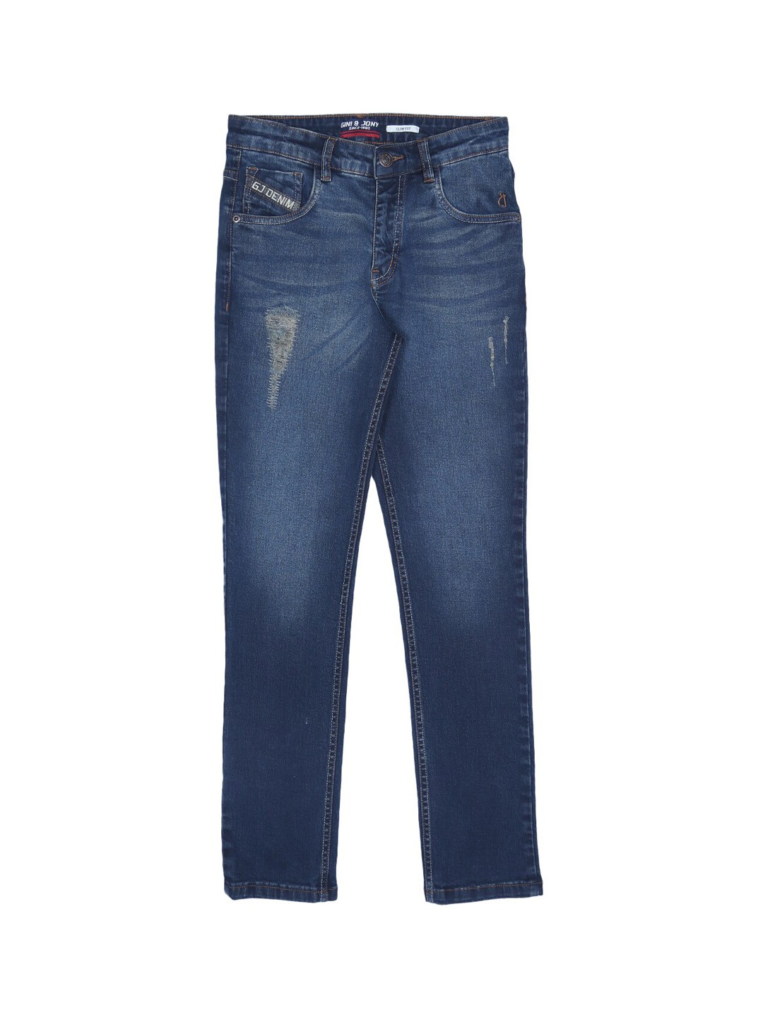 

Gini and Jony Boys Blue Low Distress Light Fade Jeans