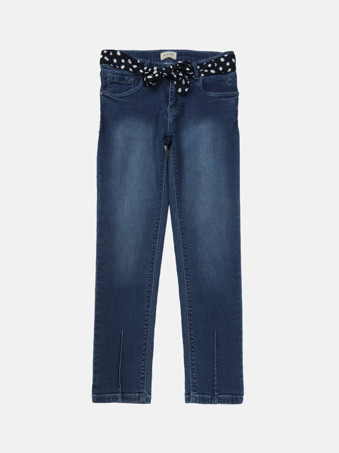 

Gini and Jony Girls Navy Blue Straight Fit Light Fade Jeans