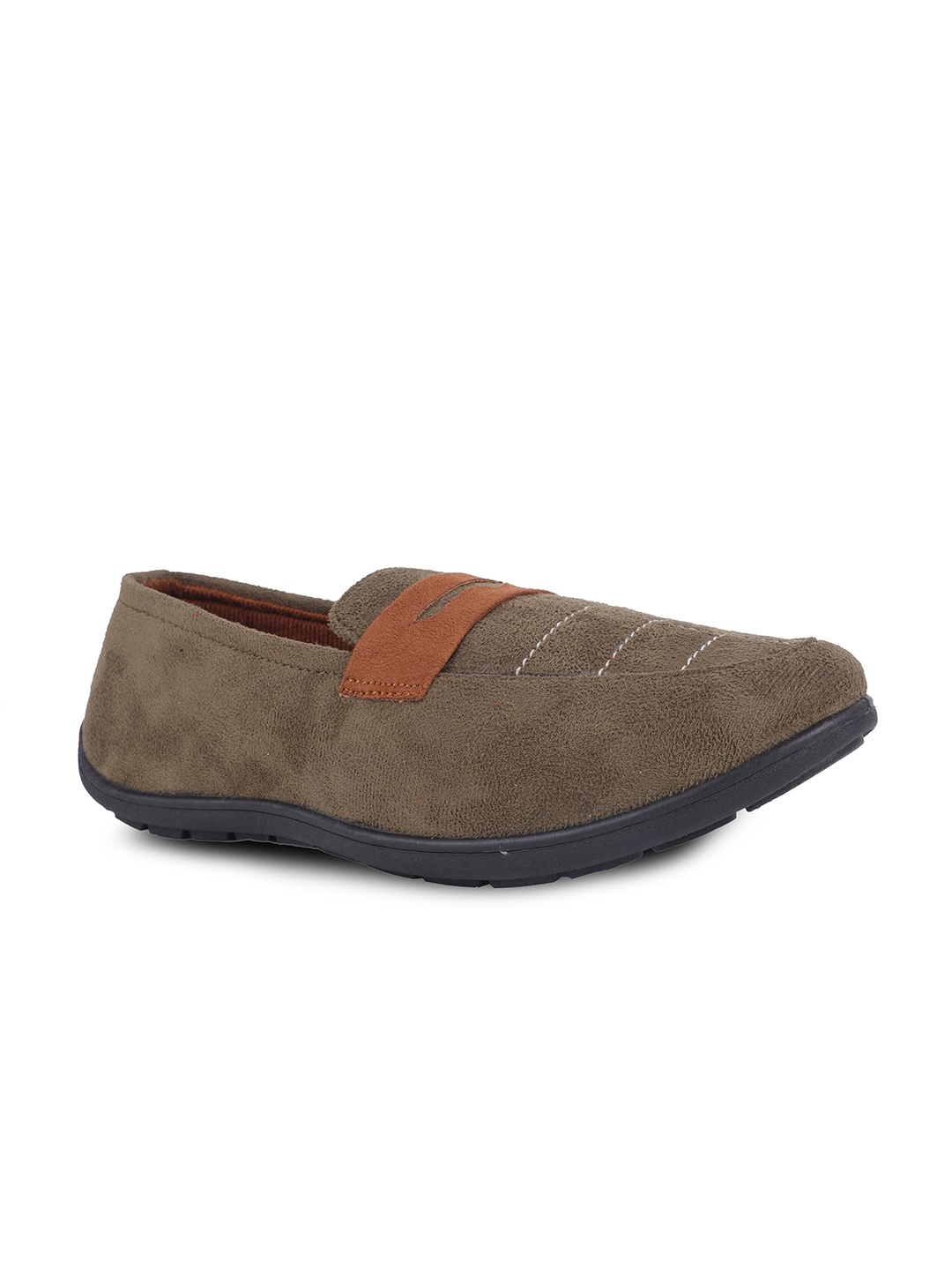 

FABBMATE Men Brown Textured Loafers