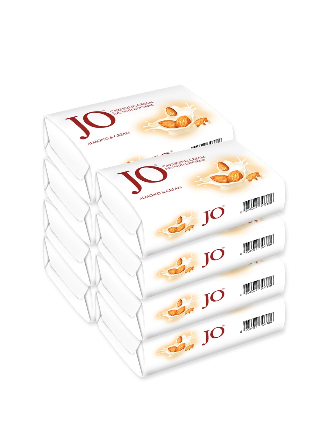 

JO Set of 8 Almond & Cream Soap with Glycerin - 150 g each, White