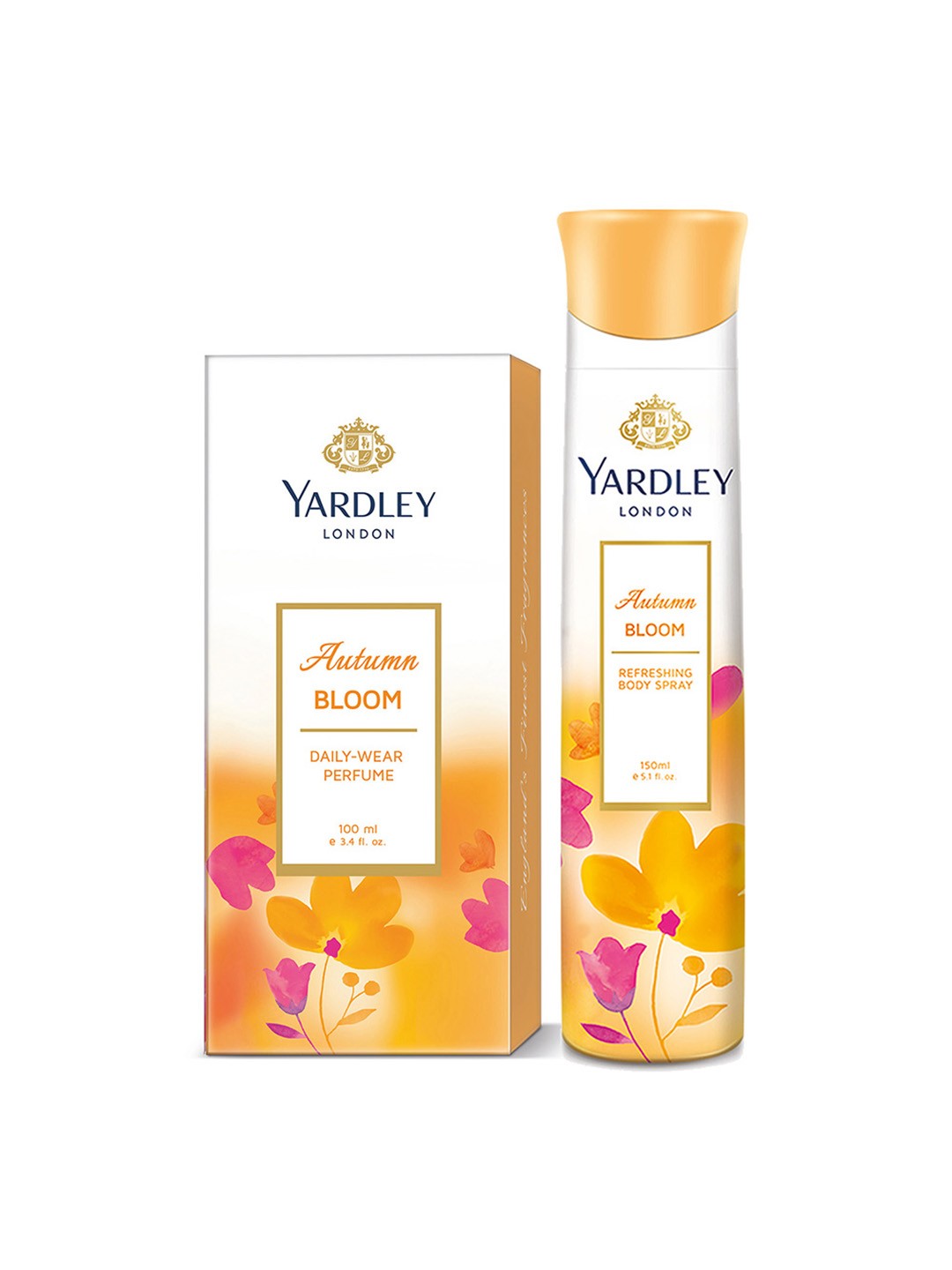 

YARDLEY LONDON Women Set of Autumn Bloom - Deodorant 150 ml & Daily-Wear Perfume 100 ml, Yellow