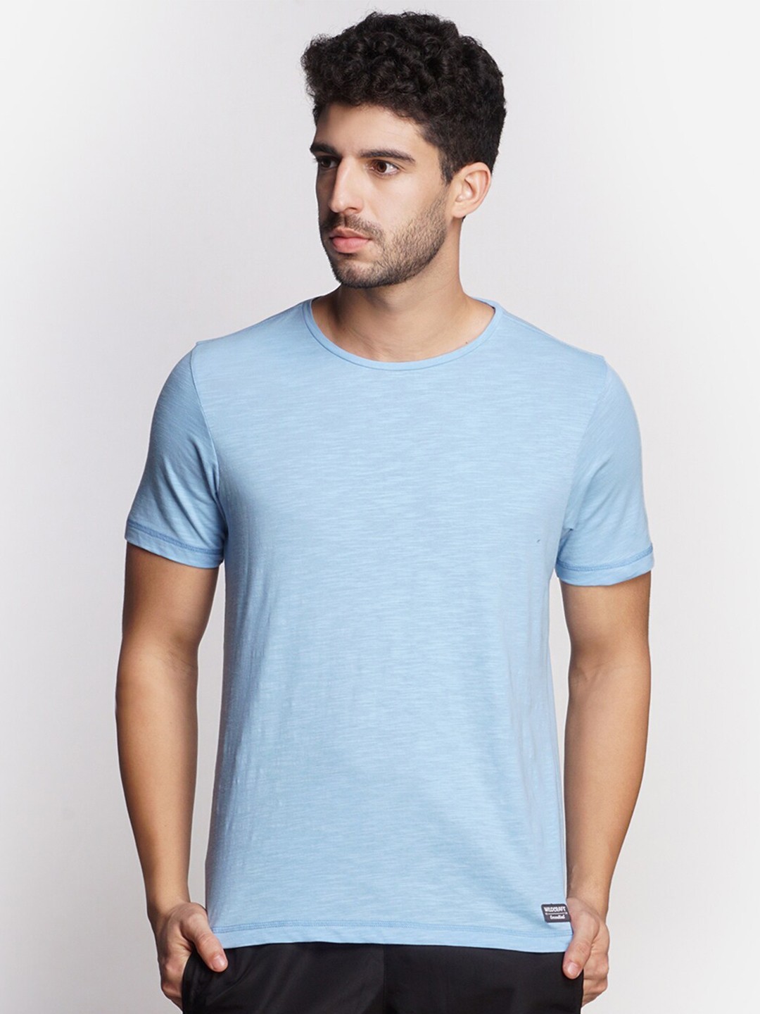 

Wildcraft Men Blue Slim Fit Cotton T-shirt