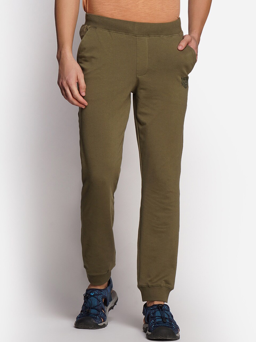

Wildcraft Men Olive Green Regular-Fit Solid Cotton Joggers
