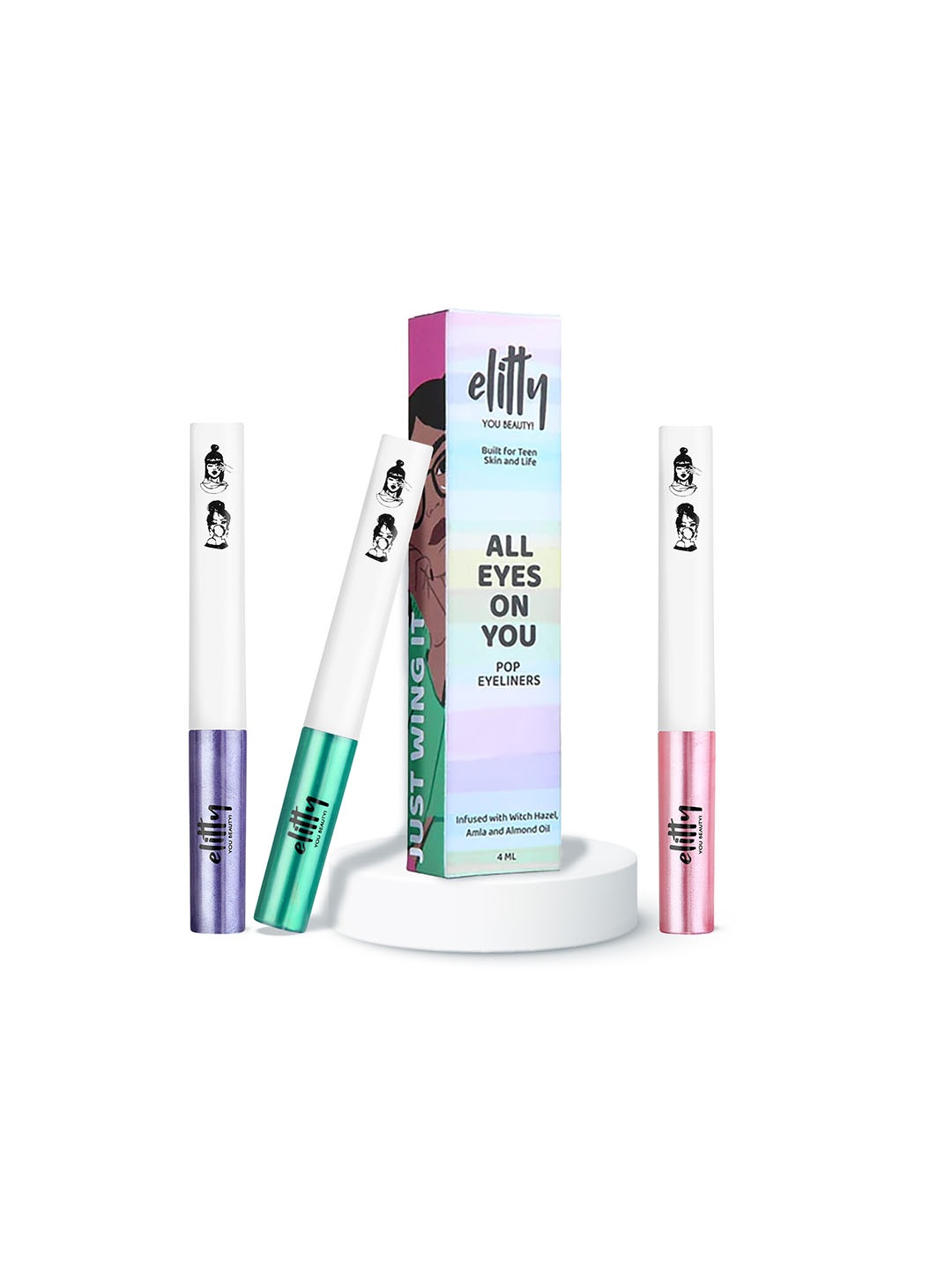 

Elitty Teen Girls Set of 3 Eye Gotta Feeling Show Me Smudge Proof Metallic Pop Eyeliner, Purple