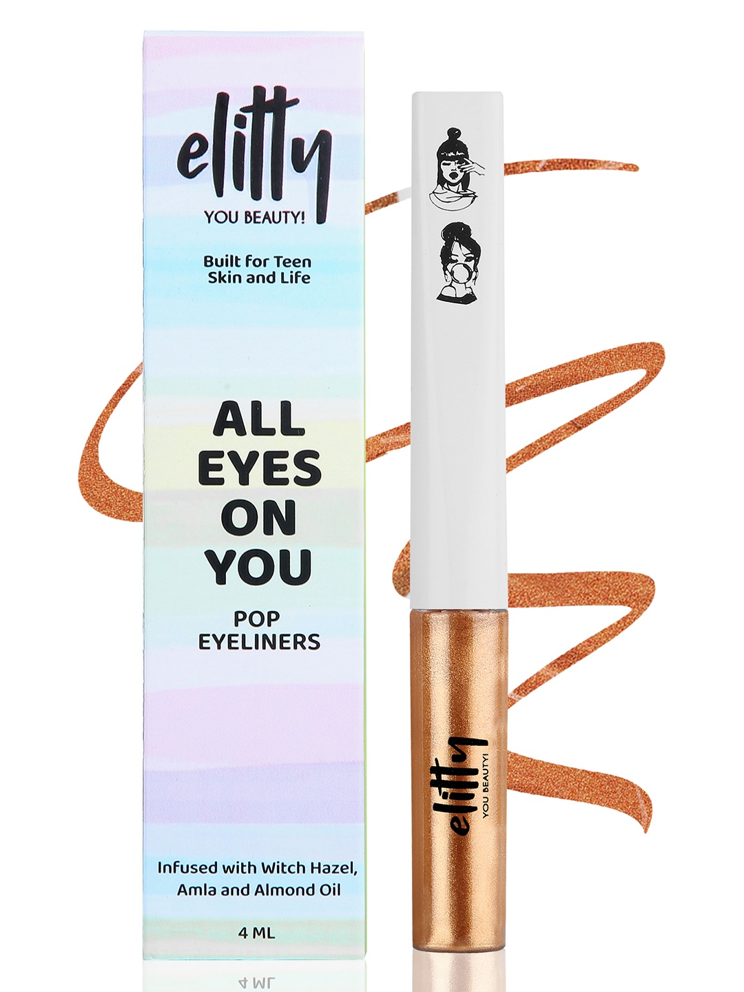 

Elitty Eternal Eclipse Long Lasting Metallic Liquid Pop Eyeliner- 4ml, Rust