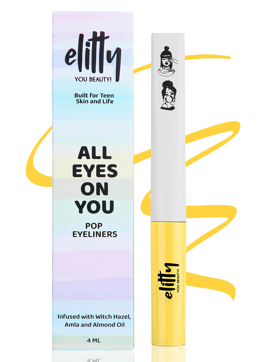 

Elitty Honeycomb Smudge Proof Matte Finish Liquid Pop Eyeliner - 4ml, Yellow