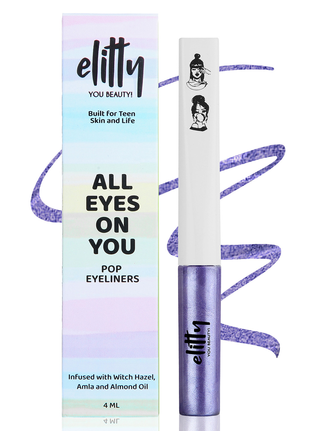 

Elitty Lucid Long Lasting Smudge Proof Metallic Liquid Pop Eyeliner -4ml, Purple