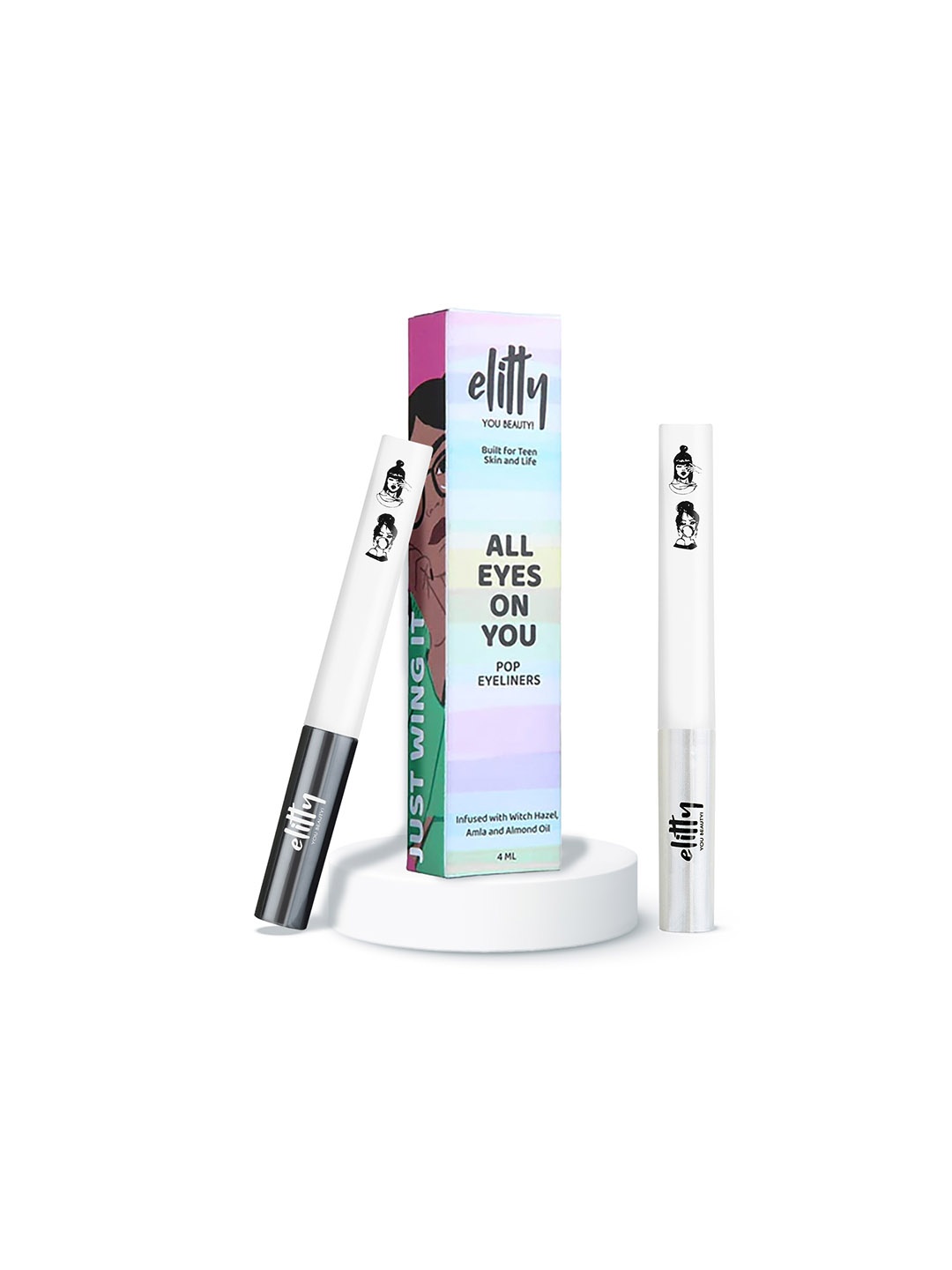 

Elitty Set Of 2 Eye Gotta Feeling All Eyes On You Liquid Eyeliners - Yin Yan, White