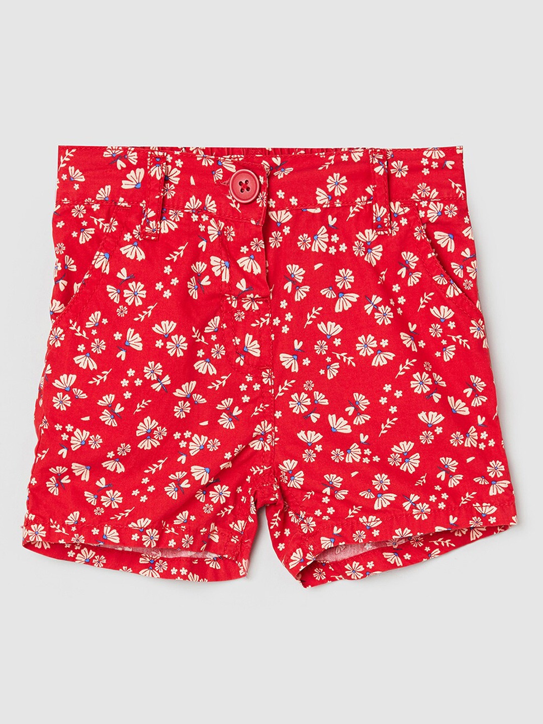 

max Girls Red Conversational Printed Shorts