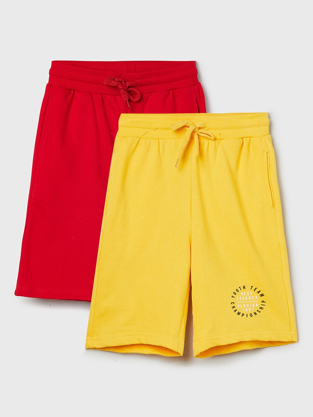

max Boys Pack of 2 Red & Yellow Sports Shorts