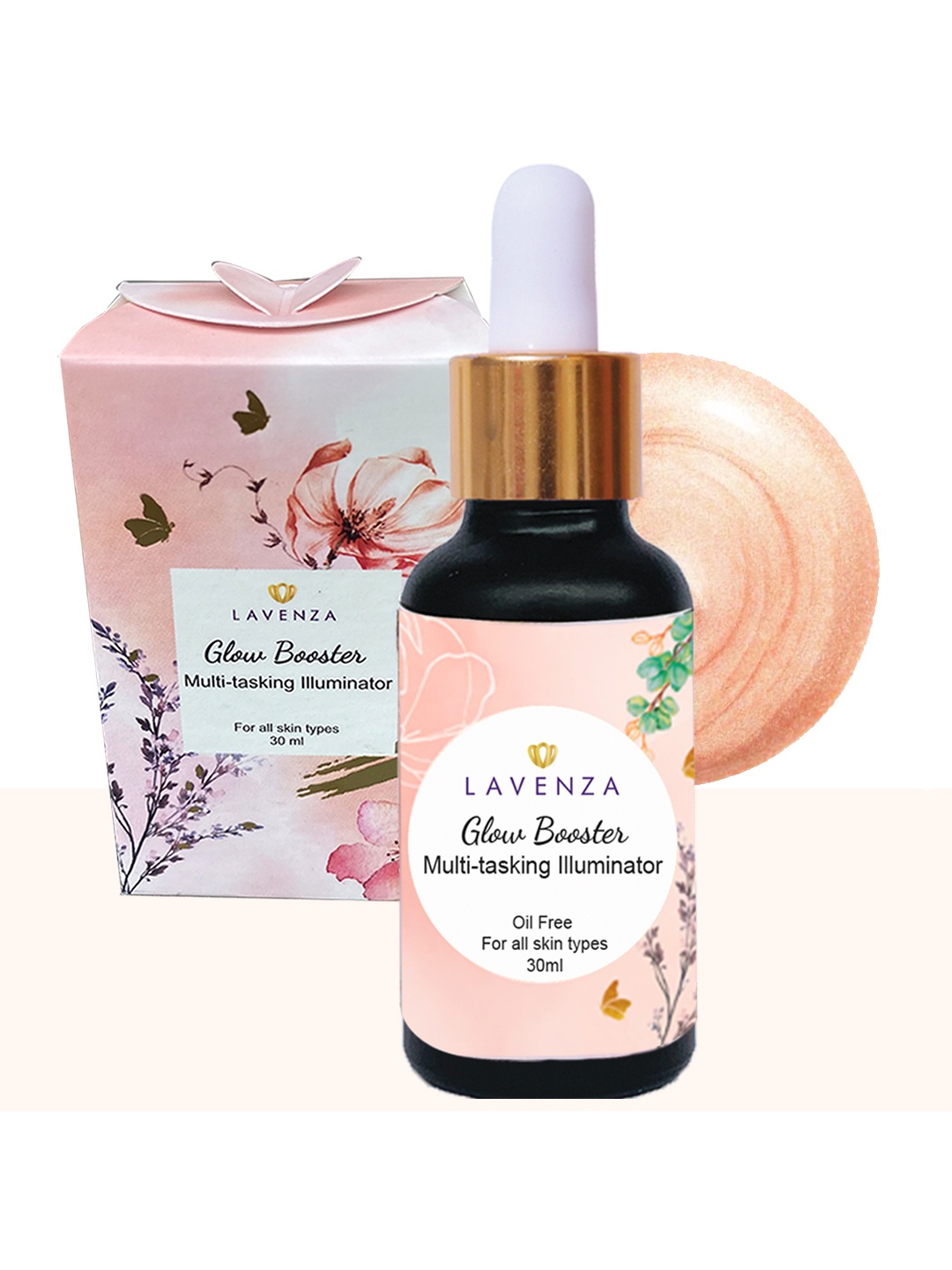 

LAVENZA Glow Booster Vegan Multi-Tasking Illuminator for All Skin Types - 30ml, Rose gold