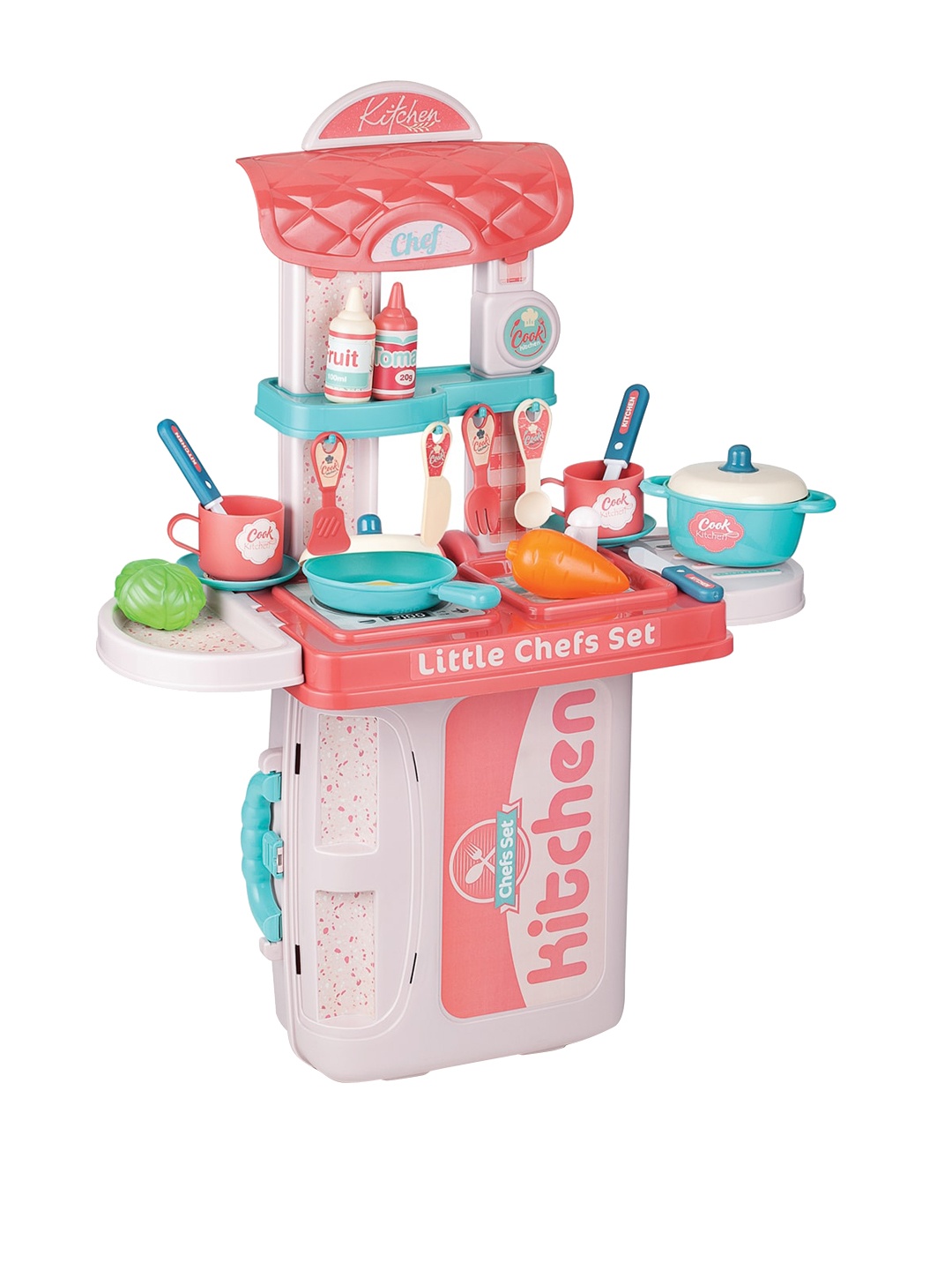 

WEMBLEY Kids Peach Pretend Play Kitchen Sets With Suitcase