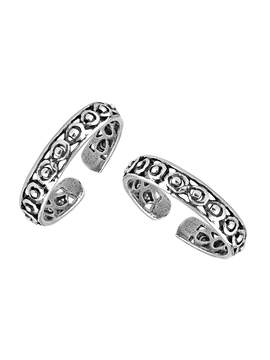 

LeCalla Set of 2 925 Sterling Silver Silver-Toned Adjustable Toe Rings