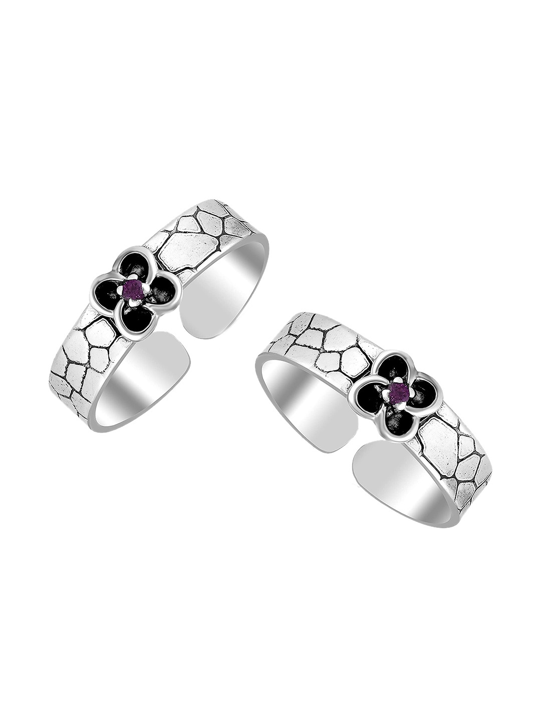 

LeCalla Set Of 2 925 Sterling Silver Silver-Toned Adjustable Toe Rings